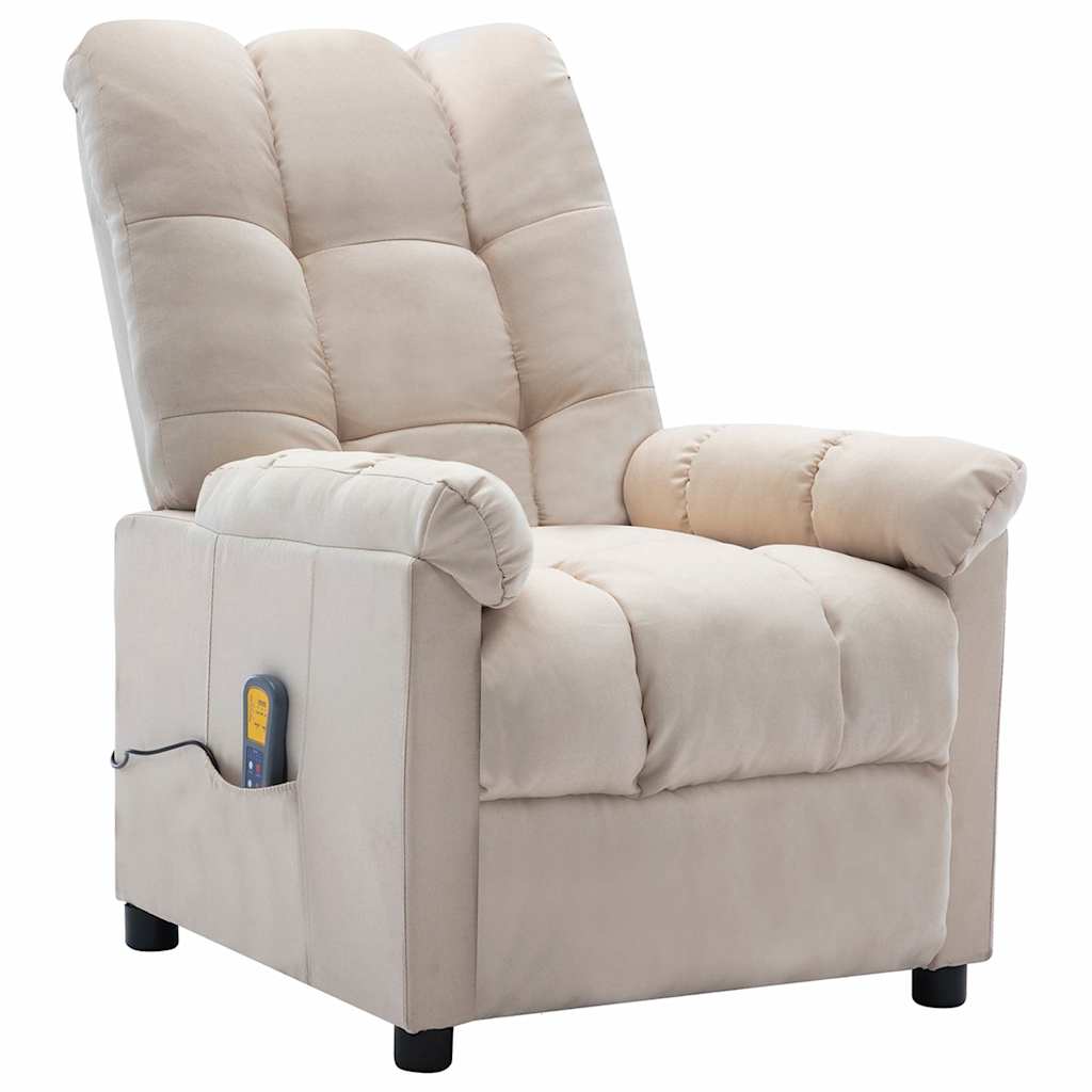 Electric Massage Chair Cream Fabric