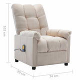 Electric Massage Chair Cream Fabric - Extra Image
