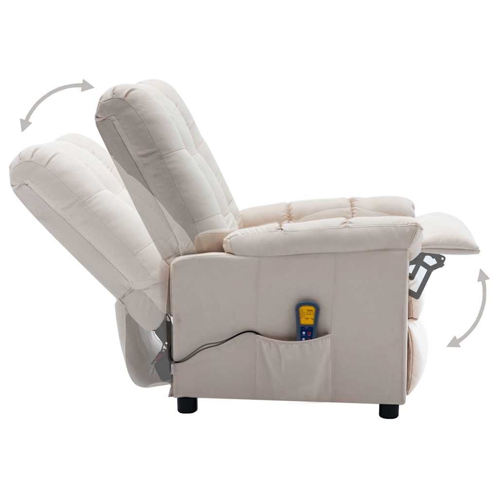 Electric Massage Chair Cream Fabric
