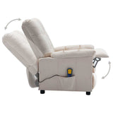 Electric Massage Chair Cream Fabric