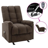 Electric Massage Reclining Chair Dark Brown Fabric