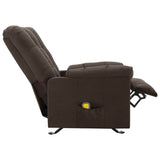 Electric Massage Reclining Chair Dark Brown Fabric