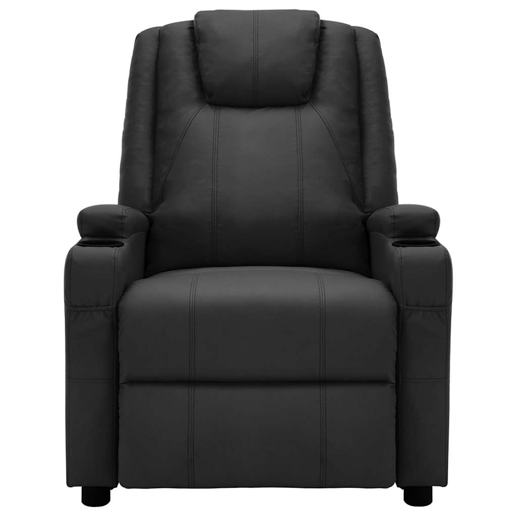 Electric Massage Chair Black Faux Leather