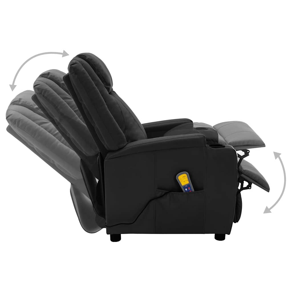 Electric Massage Chair Black Faux Leather