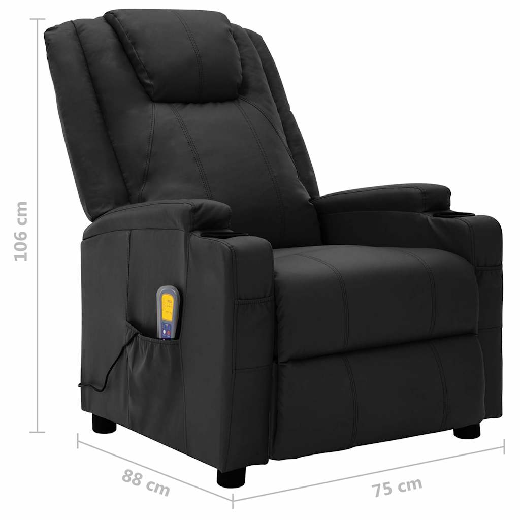 Electric Massage Chair Black Faux Leather