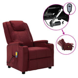 Electric Massage Chair Wine Red Faux Leather