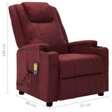Electric Massage Chair Wine Red Faux Leather - Extra Image