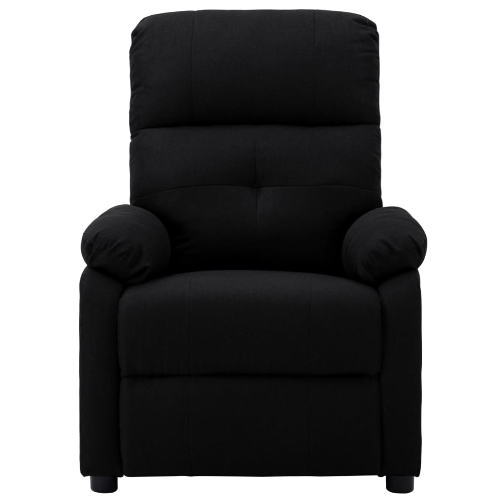 Electric Recliner Chair Black Fabric