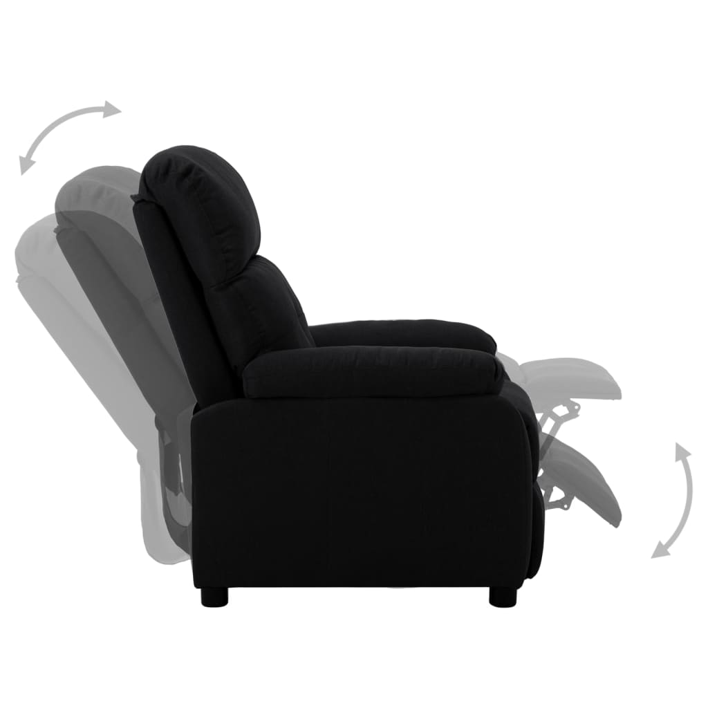Electric Recliner Chair Black Fabric