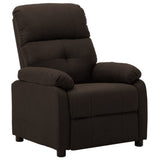 Electric Recliner Chair Dark Brown Fabric