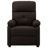 Electric Recliner Chair Dark Brown Fabric - Side View