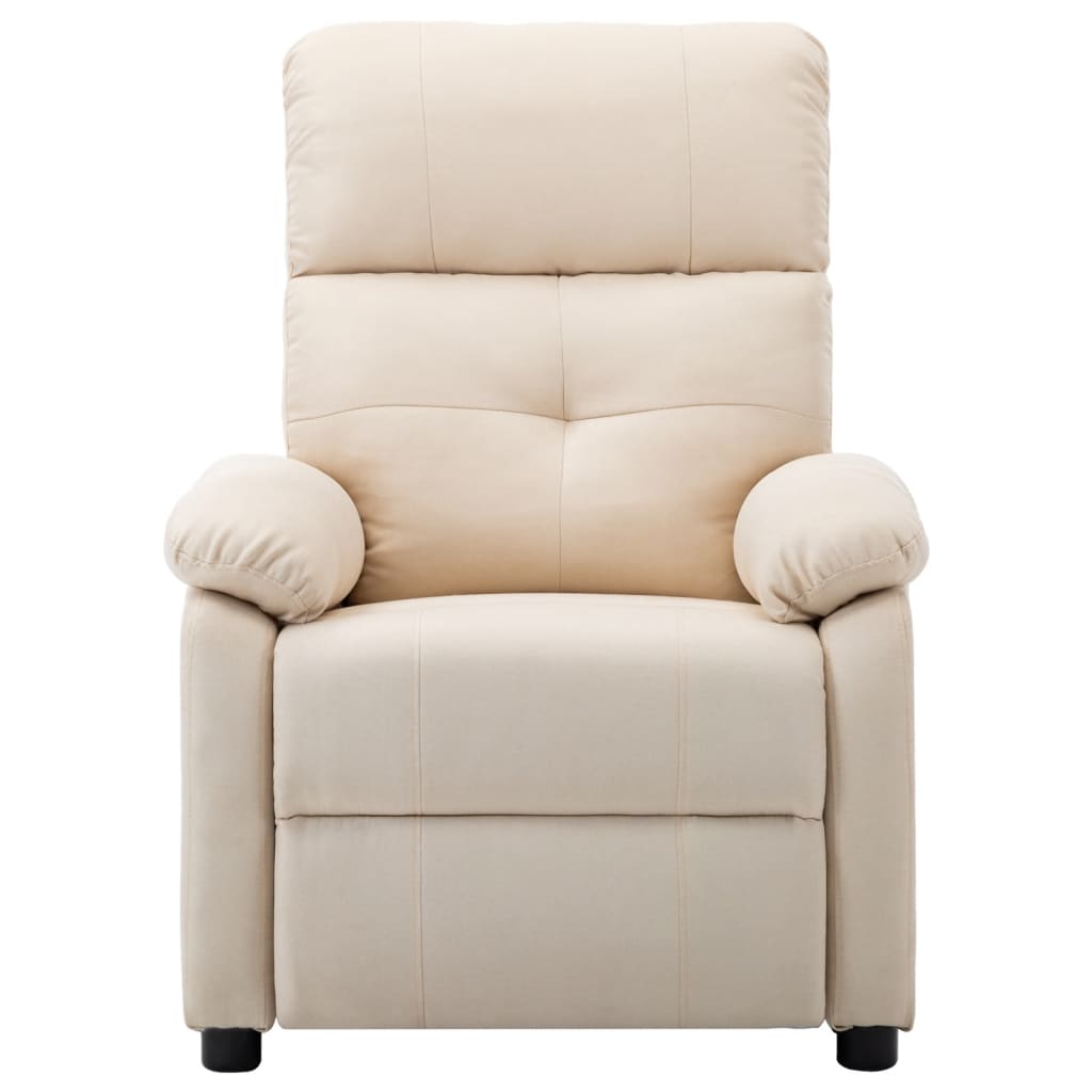 Electric Recliner Chair Cream Fabric