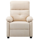 Electric Recliner Chair Cream Fabric - Side View