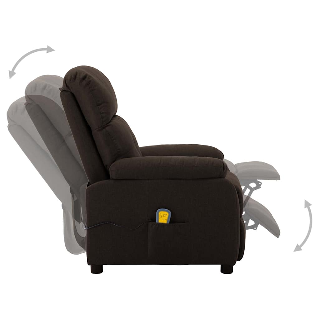 Electric Massage Chair Dark Brown Fabric
