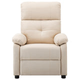 Electric Massage Chair Cream Fabric - Side View