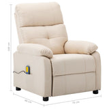 Electric Massage Chair Cream Fabric