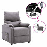 Electric Massage Recliner Light Grey Fabric