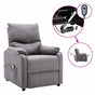 Electric Massage Recliner Light Grey Fabric
