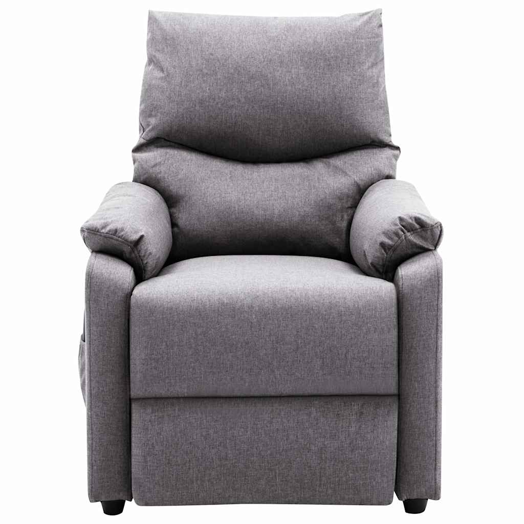 Electric Massage Recliner Light Grey Fabric