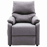 Electric Massage Recliner Light Grey Fabric