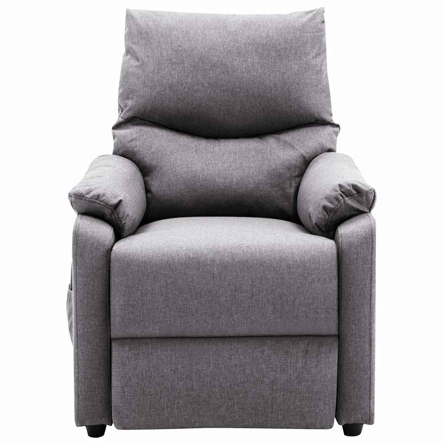 Electric Massage Recliner Light Grey Fabric