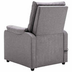 Electric Massage Recliner Light Grey Fabric