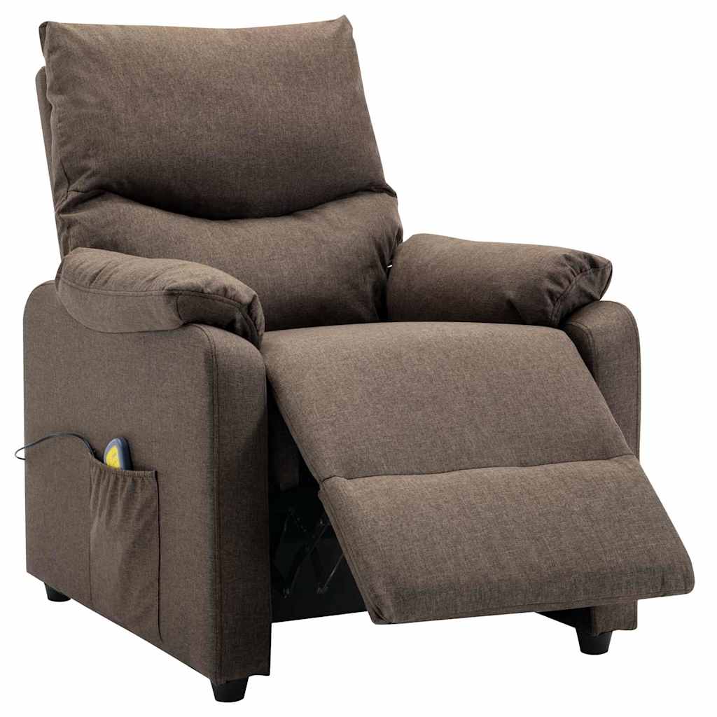Electric Massage Chair Brown Fabric