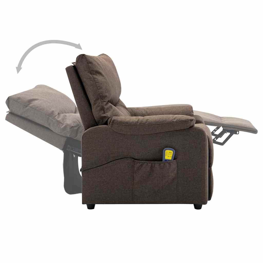 Electric Massage Chair Brown Fabric