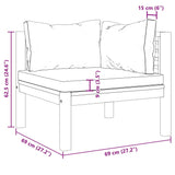 Corner Sofas 2 pcs with Dark Grey Cushions Solid Acacia Wood - Low Angle