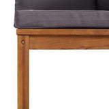 2 Piece Sofa Set with Dark Grey Cushions Solid Acacia Wood - Extra Image