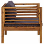 Garden Chair with Dark Grey Cushions Solid Acacia Wood
