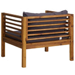 Garden Chair with Dark Grey Cushions Solid Acacia Wood
