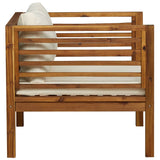 Garden Chair with Cream White Cushions Solid Acacia Wood