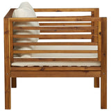 Garden Chair with Cream White Cushions Solid Acacia Wood - Top-Down View