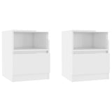 Bed Cabinets 2 pcs High Gloss White 40x40x50 cm Engineered Wood