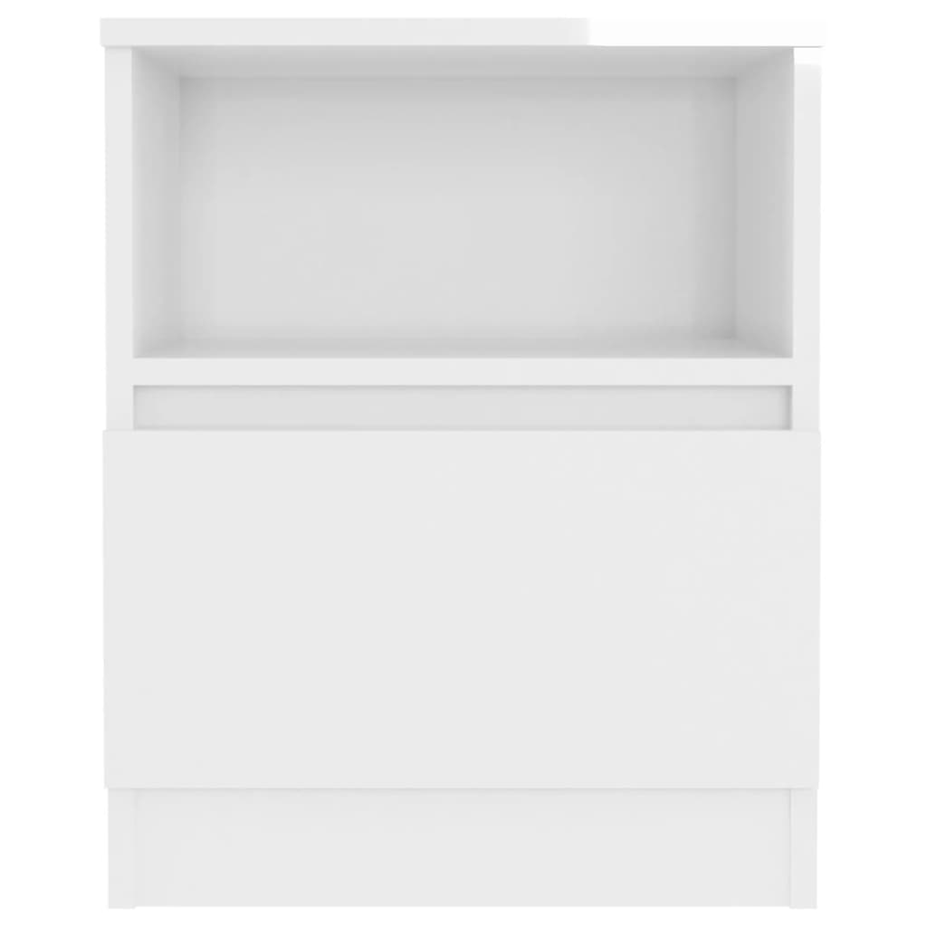 Bed Cabinets 2 pcs High Gloss White 40x40x50 cm Engineered Wood