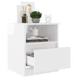 Bed Cabinets 2 pcs High Gloss White 40x40x50 cm Engineered Wood