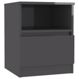 Bed Cabinets 2 pcs High Gloss Grey 40x40x50 cm Engineered Wood - Side View