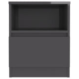 Bed Cabinets 2 pcs High Gloss Grey 40x40x50 cm Engineered Wood