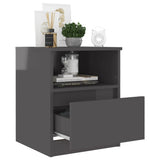 Bed Cabinets 2 pcs High Gloss Grey 40x40x50 cm Engineered Wood
