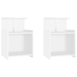 Bed Cabinets 2 pcs White 40x35x60 cm Engineered Wood - Front View