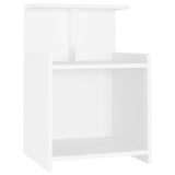 Bed Cabinets 2 pcs White 40x35x60 cm Engineered Wood - Side View