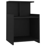 Bed Cabinet Black 40x35x60 cm Engineered Wood - Front View