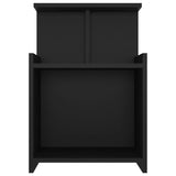 Bed Cabinet Black 40x35x60 cm Engineered Wood - Side View