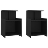 Bed Cabinets 2 pcs Black 40x35x60 cm Engineered Wood