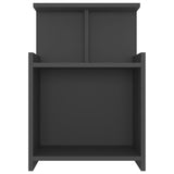 Bed Cabinet Grey 40x35x60 cm Engineered Wood - Side View