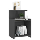 Bed Cabinet Grey 40x35x60 cm Engineered Wood - 45-Degree Angle