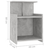 Bed Cabinet Concrete Grey 40x35x60 cm Engineered Wood - Rear View