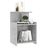 Bed Cabinets 2 pcs Concrete Grey 40x35x60 cm Engineered Wood - Rear View