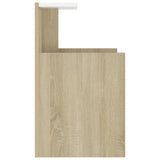 Bed Cabinet White and Sonoma Oak 40x35x60 cm Engineered Wood - Top-Down View